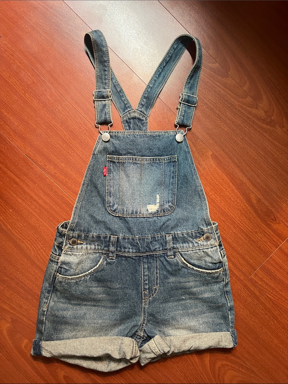 Levi's Blue Denim girls size 10 denim Shortall Overalls
